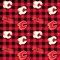 Sykel Enterprises NHL Team Cotton Flannel Fabric-Calgary Flames Buffalo Plaid Flannel Fabric